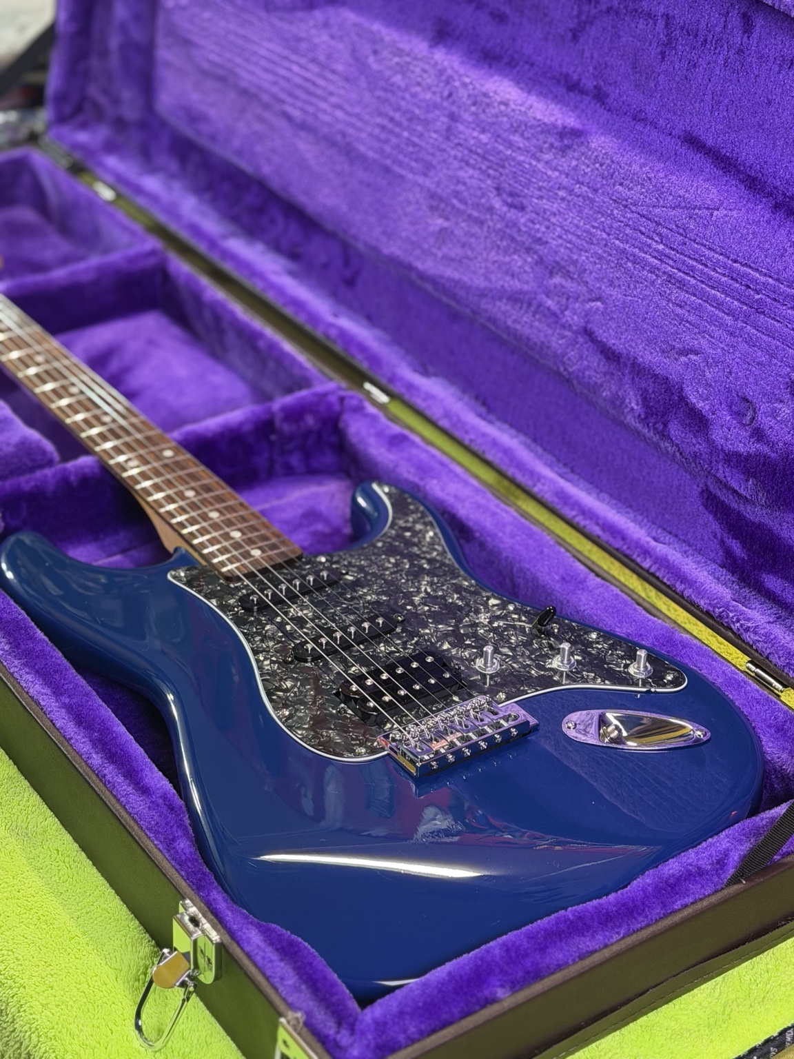 After restoration: angled view of restored guitar